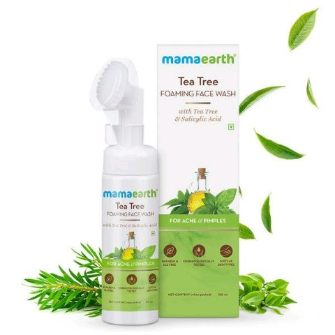 MAMAEARTH Tea Tree Foaming with Tea Tree & Sali cylic Acid for Acne & Pimples Face wash 150ml