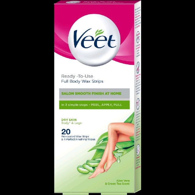 VEET Body & Legs Wax Strips Dry Skin 8U
