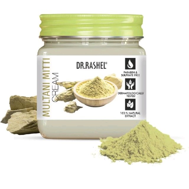 DR.RASHEL Multani Mitti Face & Body Cream, Dirt Removes, Brightens Dead Skin (380ml)