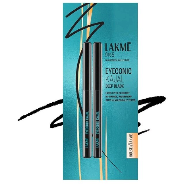 LAKME Eyeconic Matte Kohl Liner in a Twist Up Pencil Combo Pack of 2 Kajal (Black 0.35g)