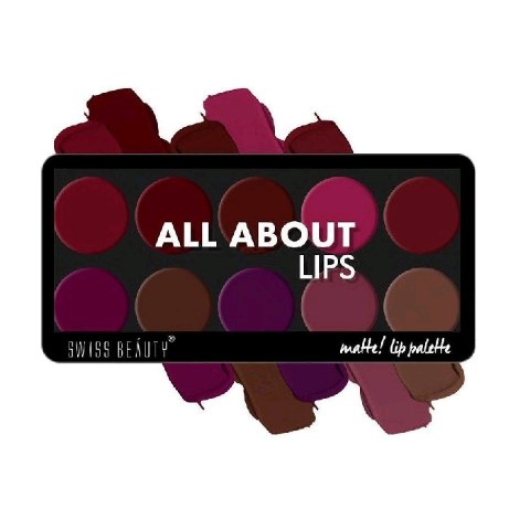 SWISS BEAUTY Lip Palette With 10 Pigmented Colors Creamy Matte Finish Lip Colur (Multicolor-03 12gm)