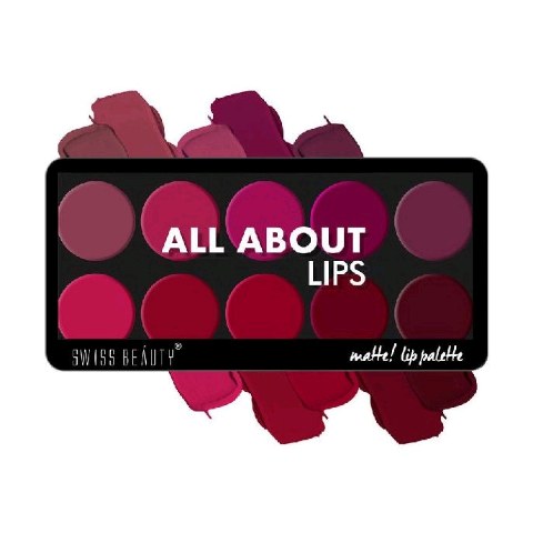 SWISS BEAUTY Lip Palette With 10 Pigmented Colors Creamy Matte Finish Lip Colur (Multicolor-02 12gm)