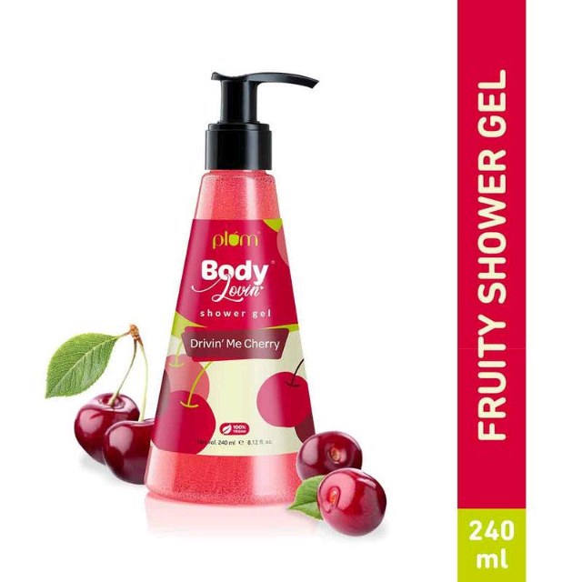 PLUM BodyLovin' Drivin' Me Cherry Shower Gel Body Cleanser For Soft & Smooth Skin (240 ml)