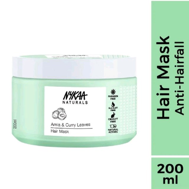 NYKAA NATURALS Longer & Thicker Hair Sulphate-Free Hair Mask With Amla & Curry Leaves (200ml)