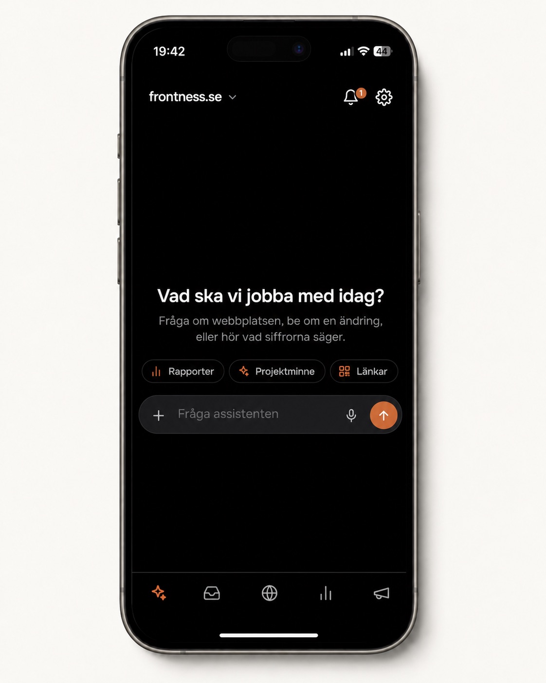 Frontness-appen på en telefon