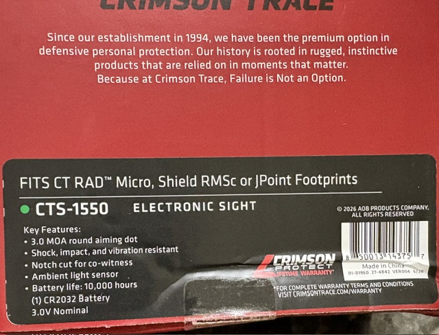CTS-1550 Green Dot Sight thumbnail 2