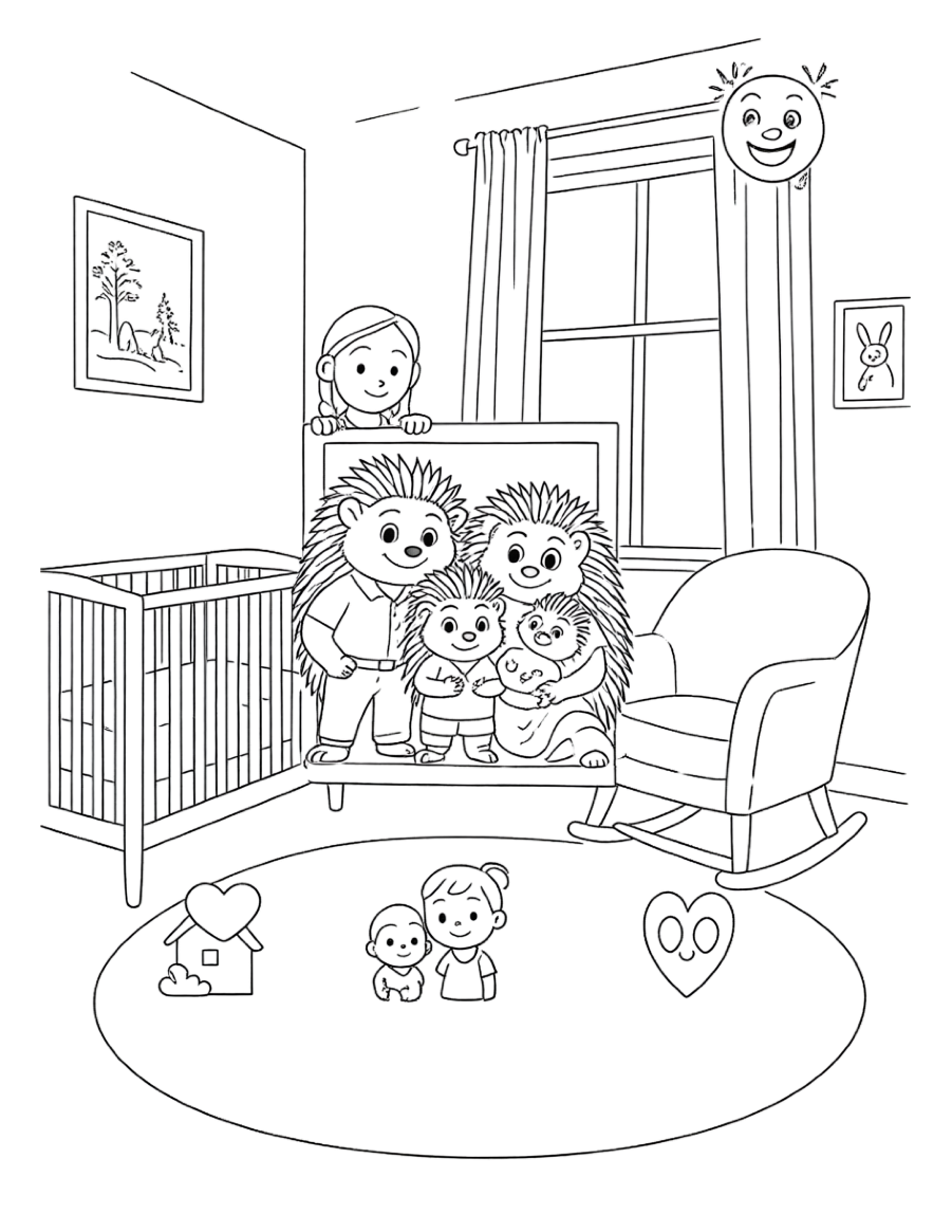 Hoggy and the New Baby — Colouring Companion printable activity pack cover