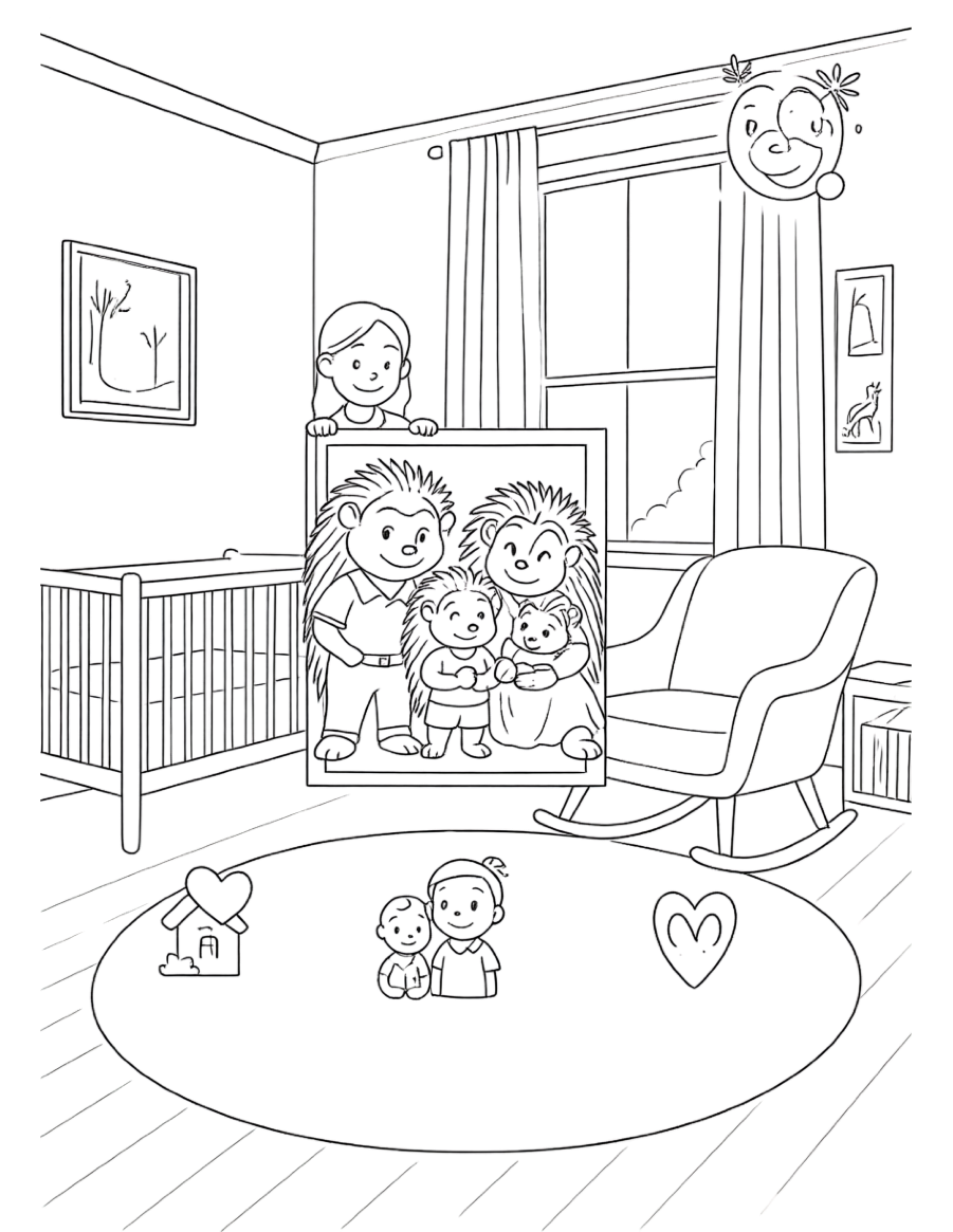 Hoggy and the New Baby — Colouring Companion printable activity pack cover
