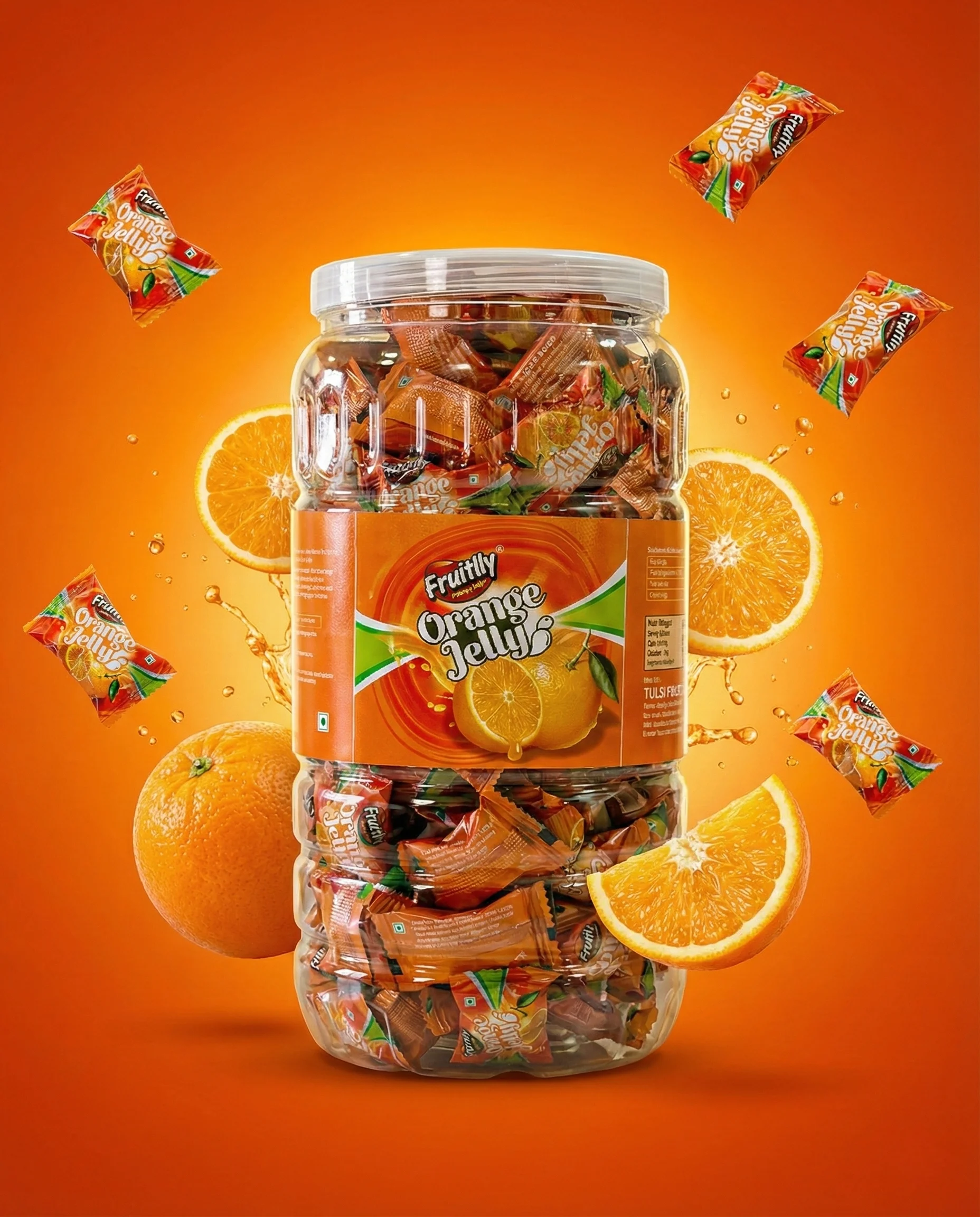 Orange Jelly — Fruit Jelly Candy bulk supply by Tulsi Foods, Jalgaon