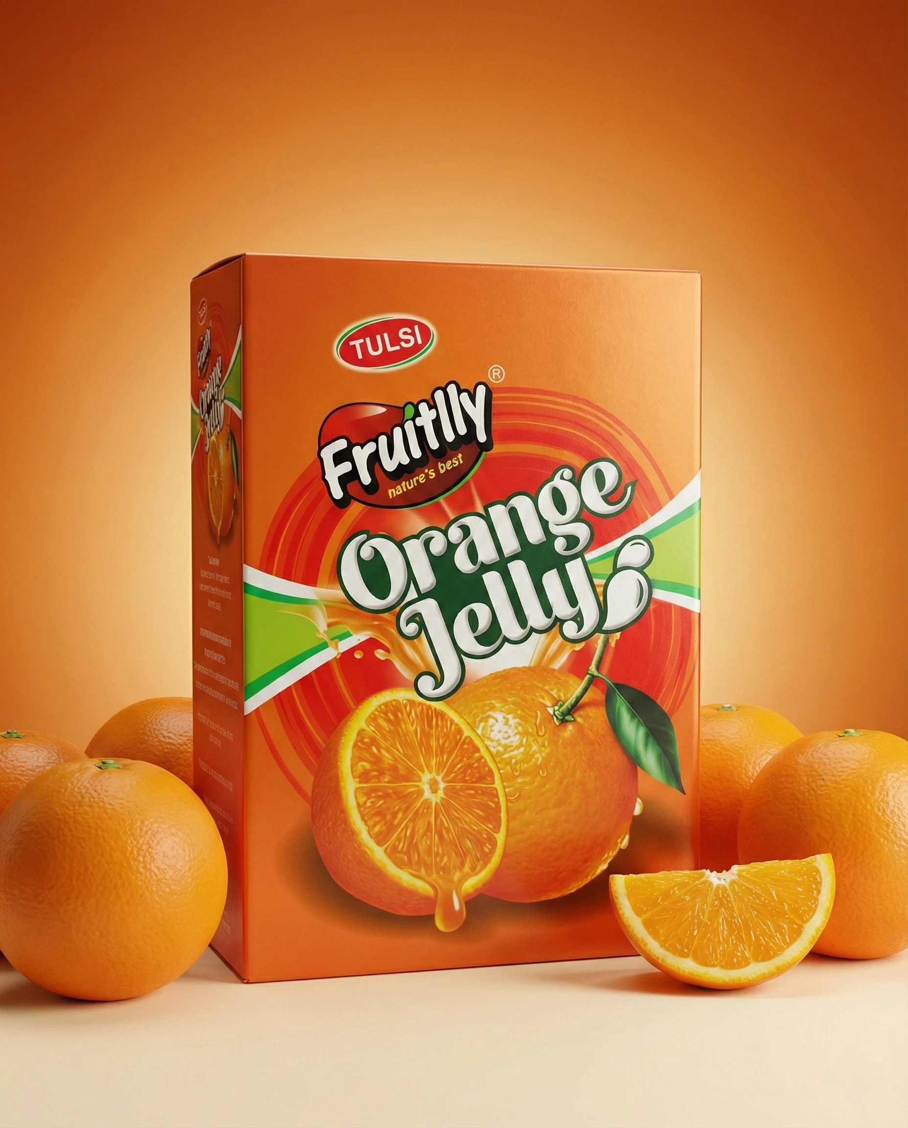 Orange Jelly — Fruit Jelly Candy product view 2 bulk supply by Tulsi Foods, Jalgaon