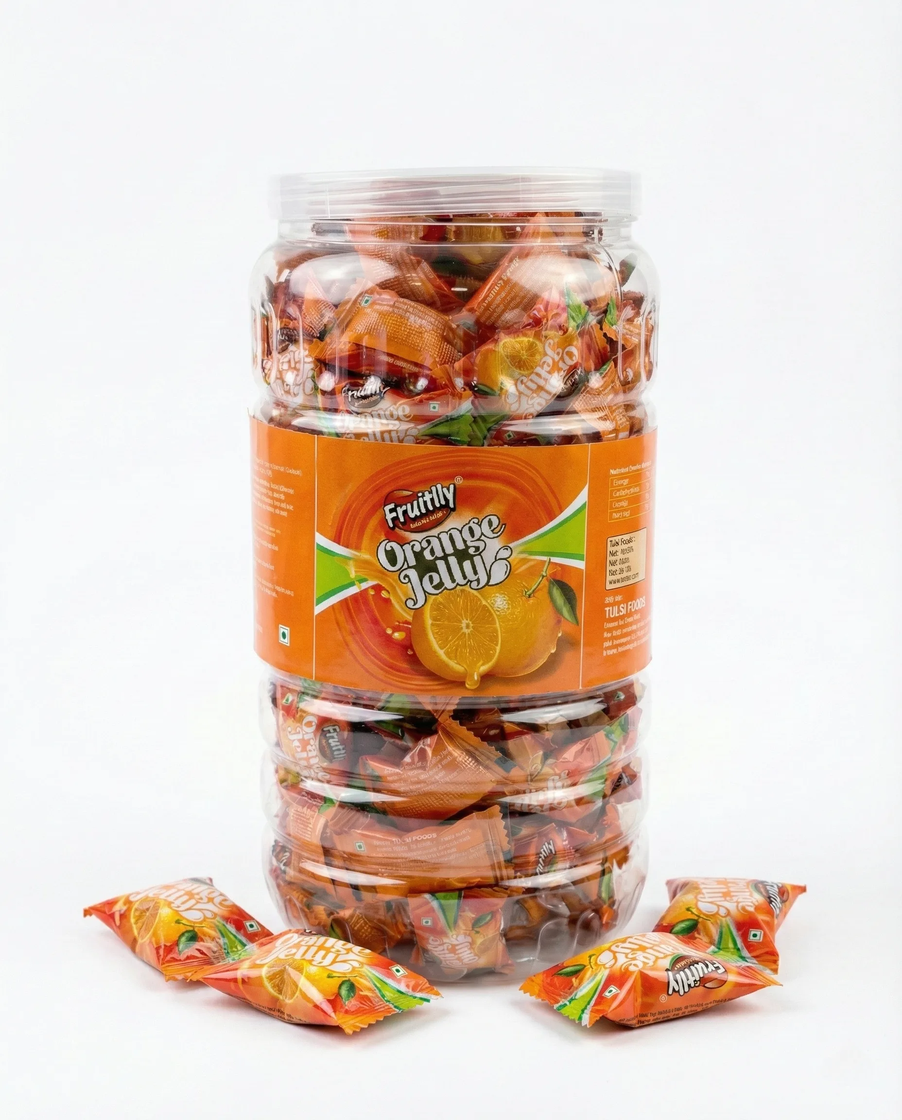 Orange Jelly — Fruit Jelly Candy product view 3 bulk supply by Tulsi Foods, Jalgaon