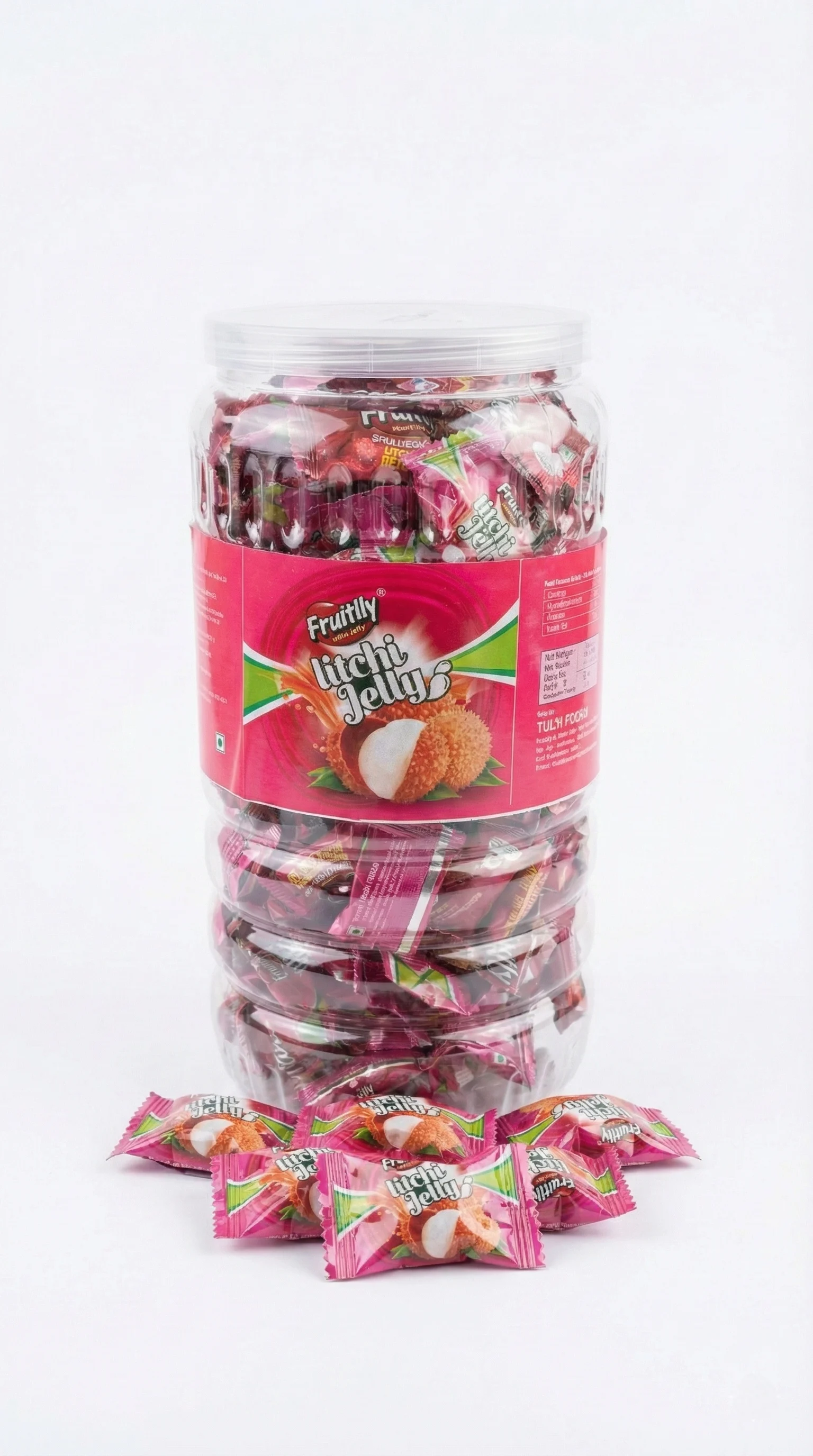 Litchi Jelly — Fruit Jelly Candy product view 2 bulk supply by Tulsi Foods, Jalgaon