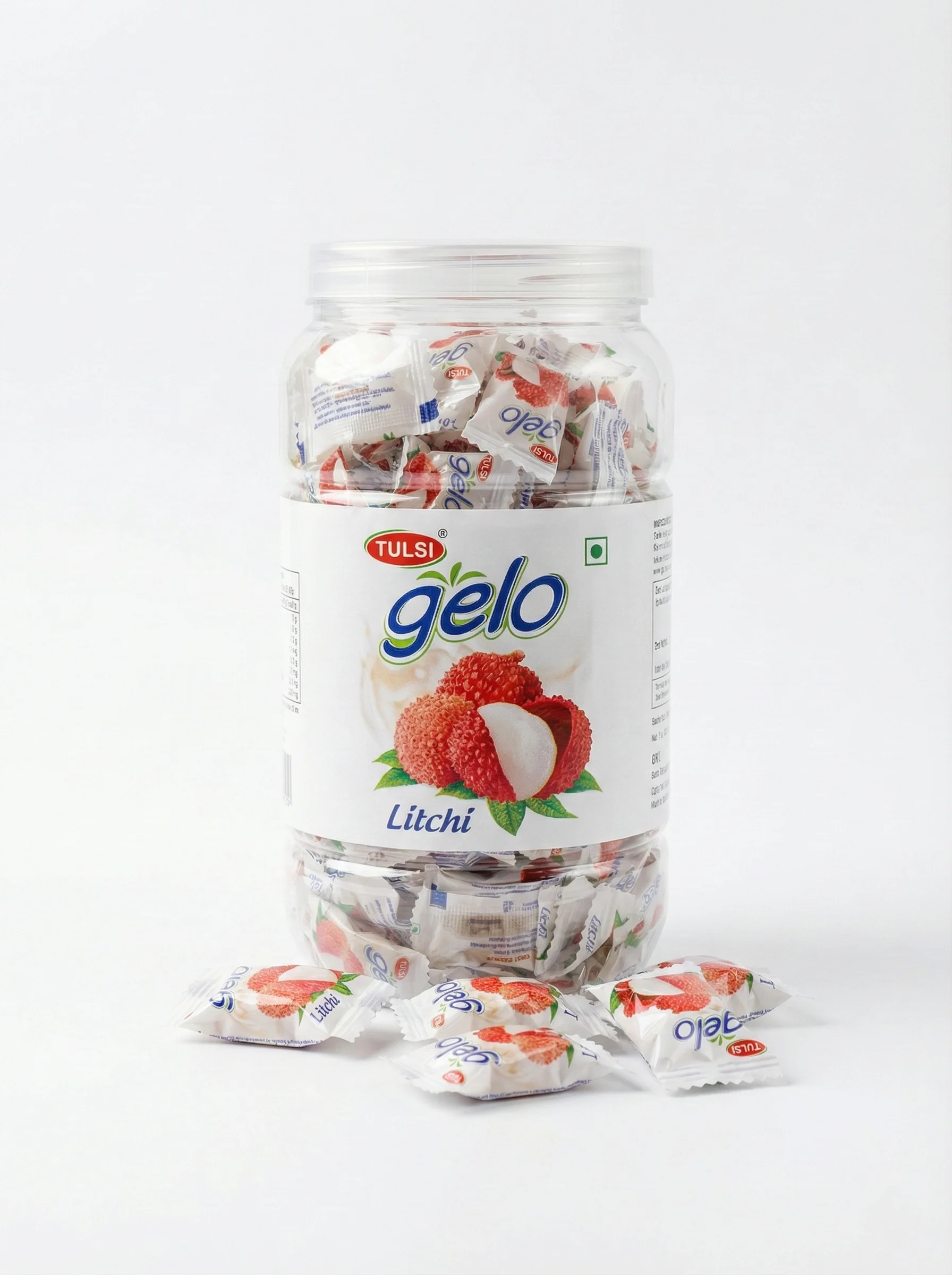 Litchi Jelly — Fruit Jelly Candy product view 3 bulk supply by Tulsi Foods, Jalgaon