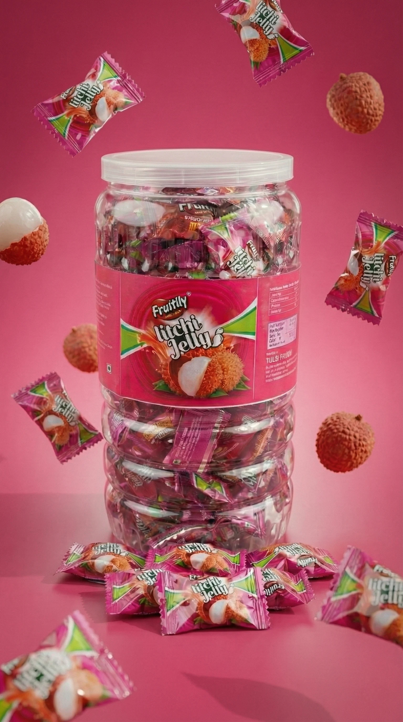 Litchi Jelly — Fruit Jelly Candy product view 4 bulk supply by Tulsi Foods, Jalgaon