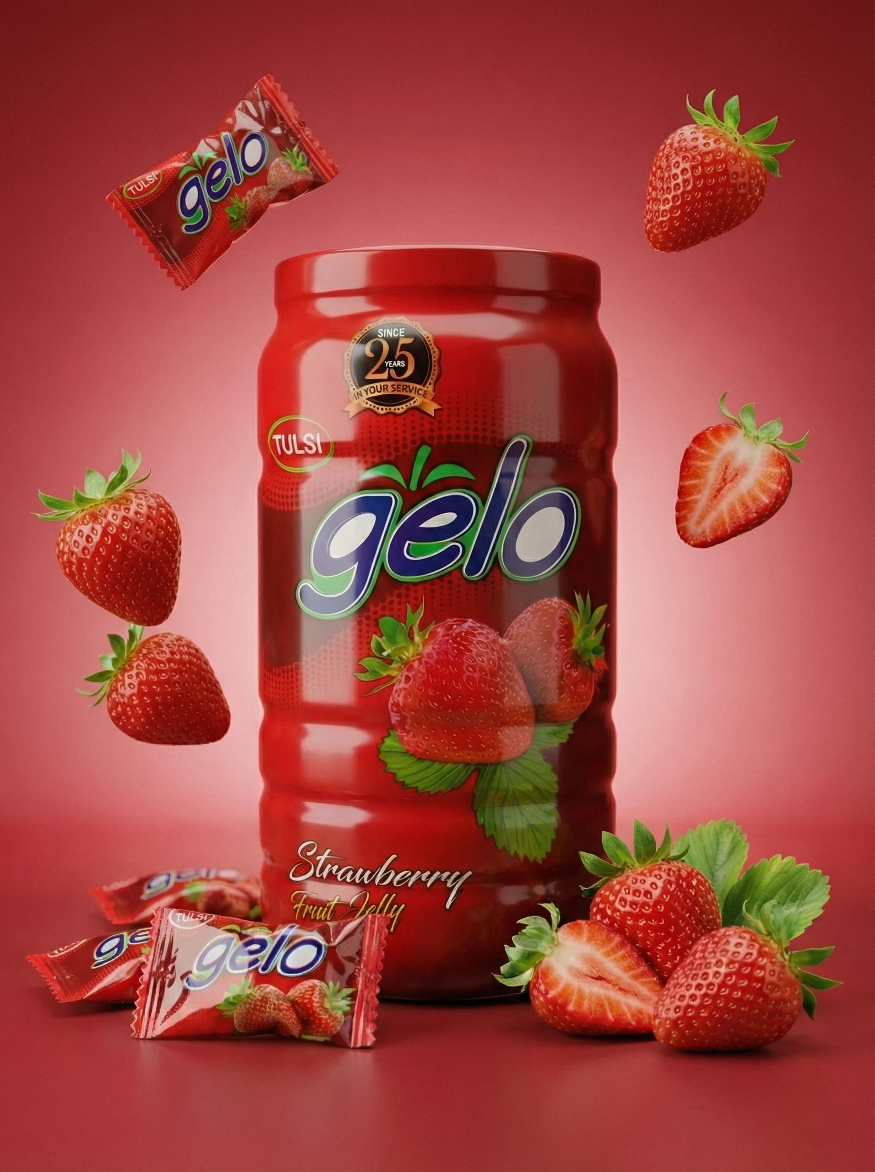 Strawberry — Fruit Jelly Candy bulk supply by Tulsi Foods, Jalgaon