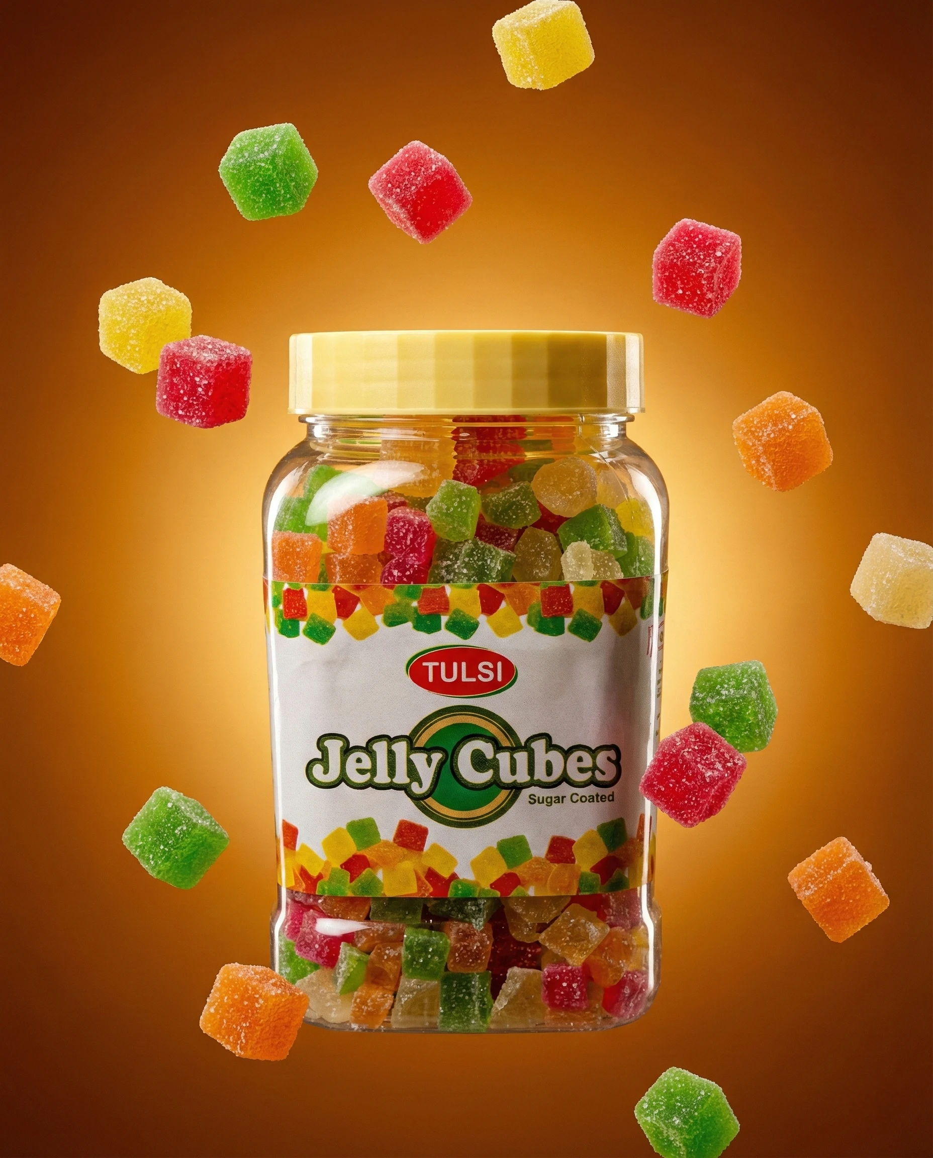 Jelly Cubes Sugar Coated — Sugar Coated Jelly bulk supply by Tulsi Foods, Jalgaon
