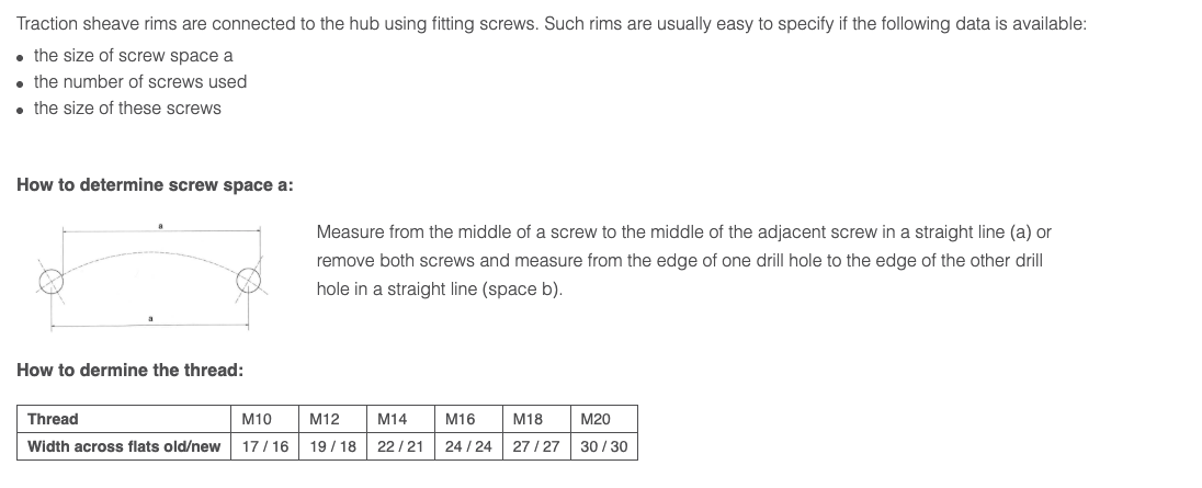 How do I determine the traction sheave rim?