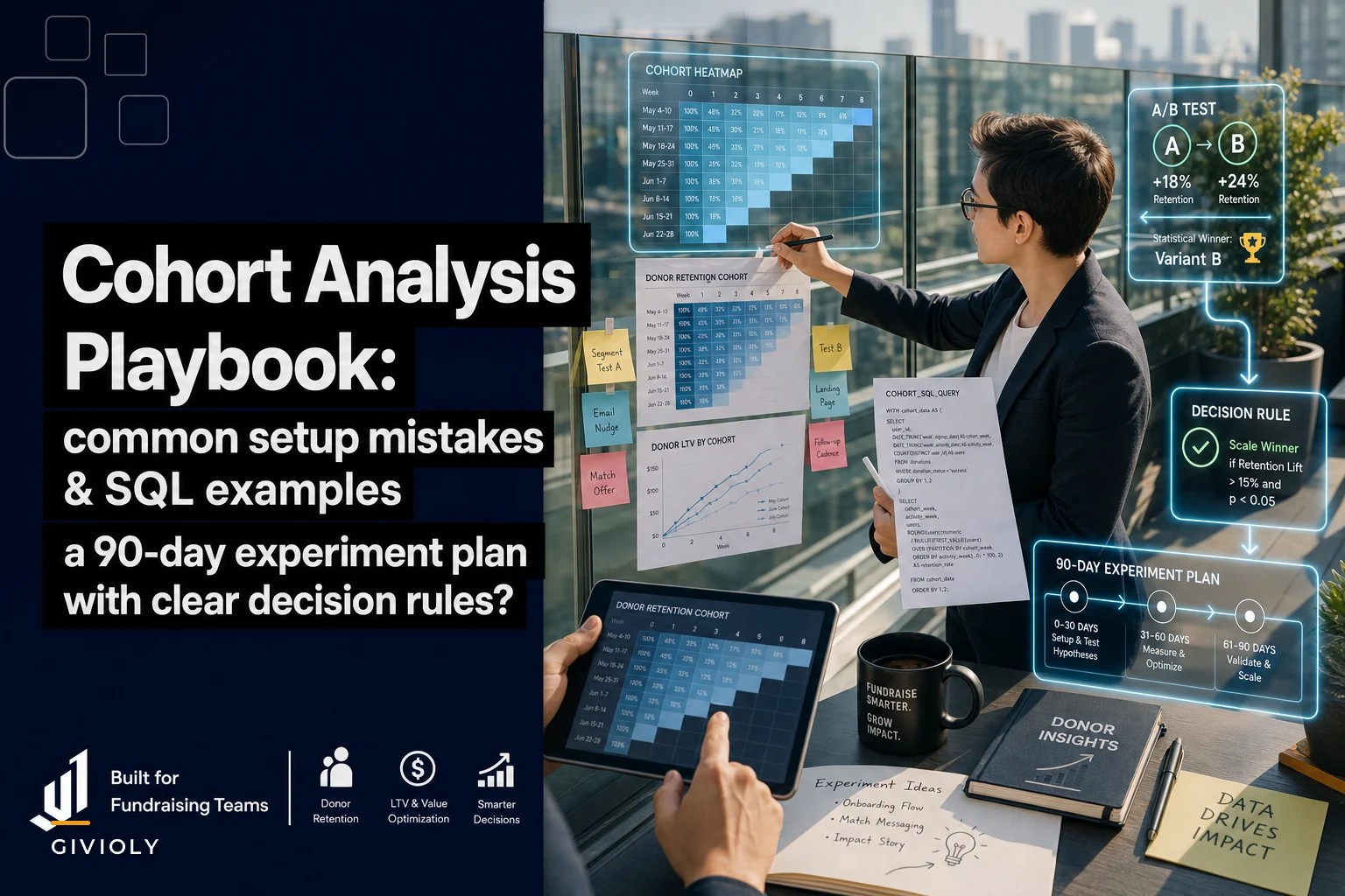 Cohort Analysis Playbook for Fundraising: Common Setup Mistakes, SQL Examples and a 90‑Day Experiment Plan