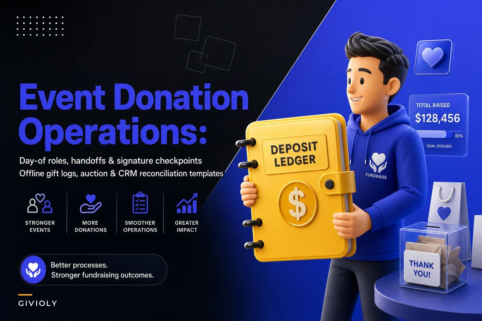Event Donation Operations: day‑of roles, offline gift logs and auction reconciliation templates