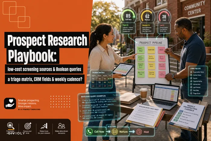 Prospect Research for Small Nonprofits: low-cost screening sources, Boolean queries and a triage matrix