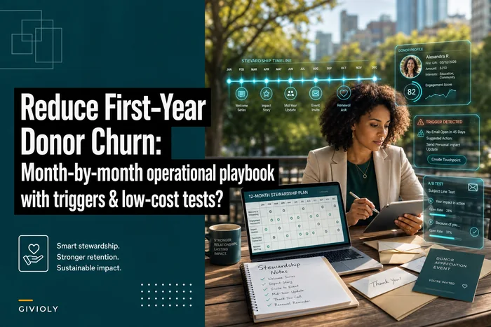 Reduce First-Year Donor Churn: a Month-by-Month Operational Playbook with Triggers and Low-Cost Tests