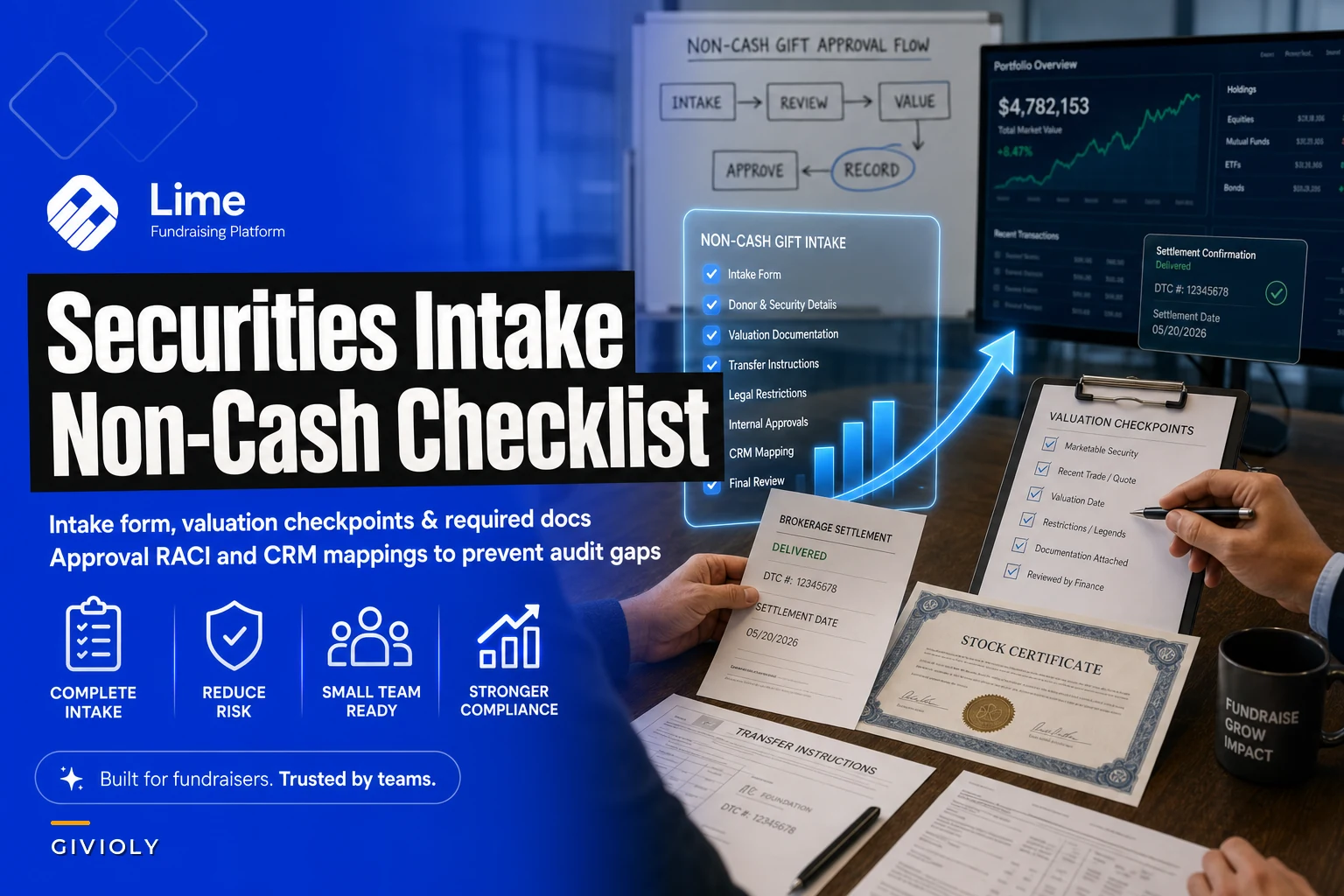 Securities and Non-Cash Gift Intake Checklist for Small Teams