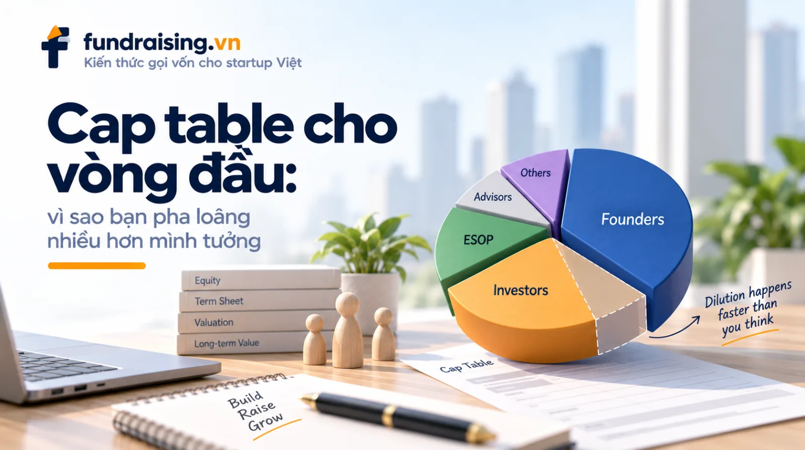 Cap table cho vòng đầu: vì sao bạn pha loãng nhiều hơn mình tưởng