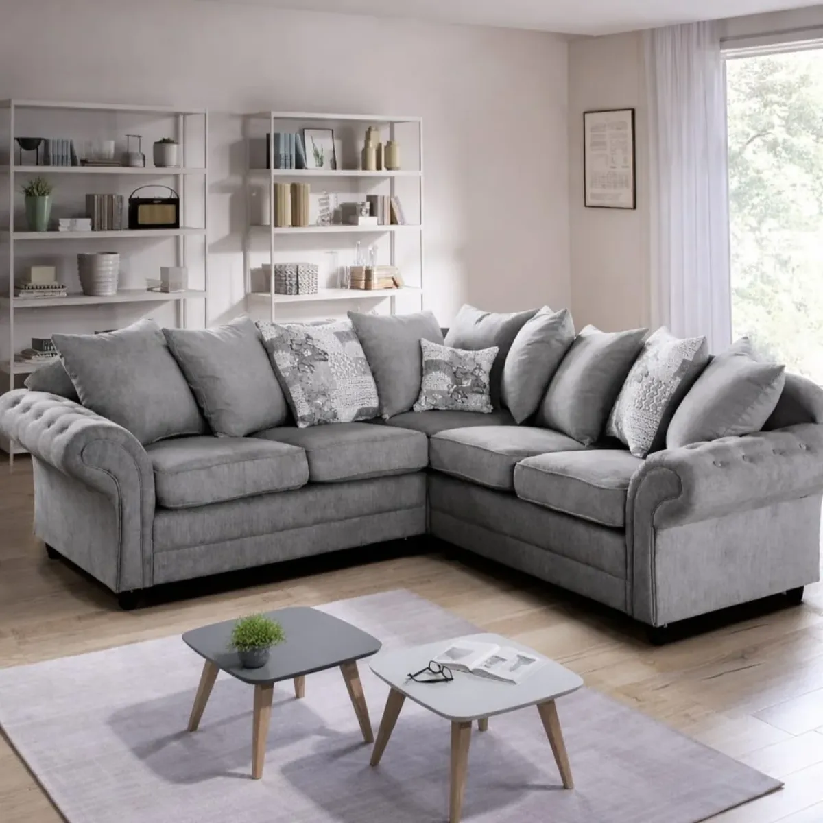 Luxury Nicole Corner Sofa – Stylish Modern L-Shape Sofa for Living Rooms - Sofas furniture in UK