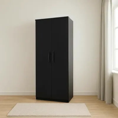 2 Door Wardrobe Double Closet in Grey – wardrobe for the bedroom