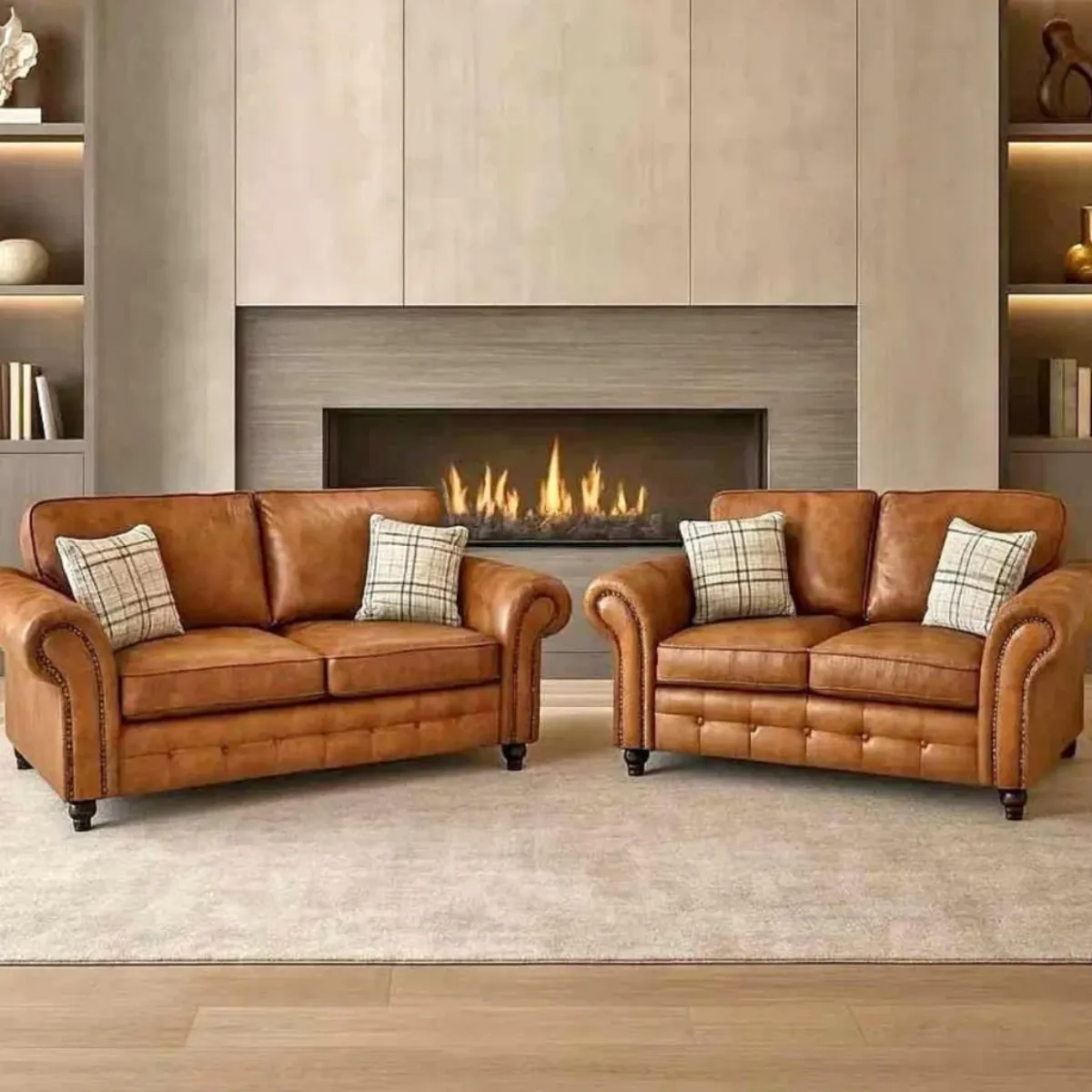 Oakland 2+3 Seater Leather Sofa Set – Modern Living Room Furniture | Sofas | UK