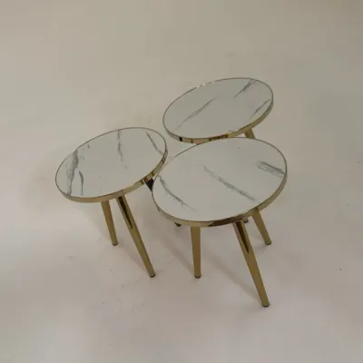 Luxury 3 Piece Nesting Table Set in White – table for the living room