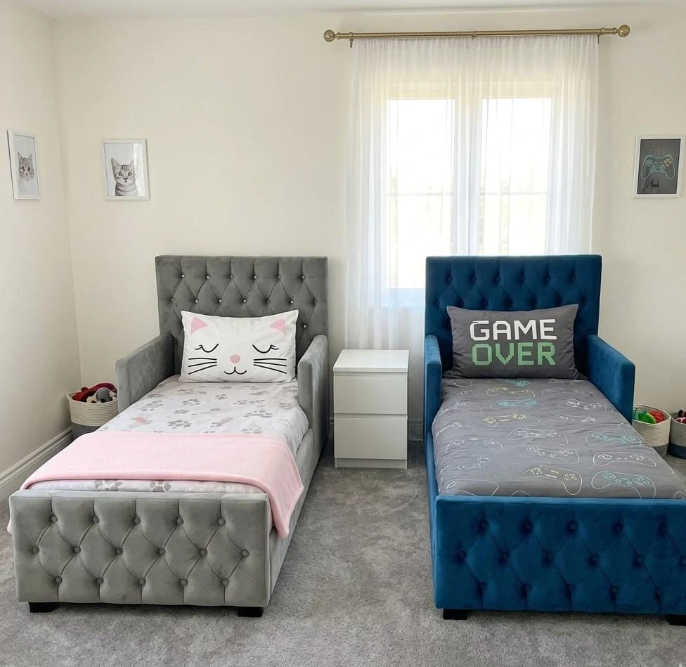Luxury Chesterfield Hilton Bumper Toddler Bed With Mattress - Beds furniture in UK