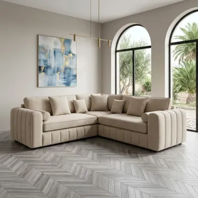 Lilly Cream High-Back Corner Sofa – corner sofa for the living room