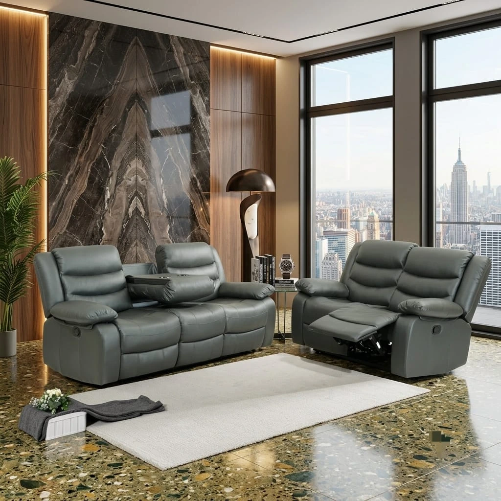 Urban Retreat Grey 2 and 3-Seater Recliner Collection – Contemporary Comfort & Smart Functionality | Sofas | UK