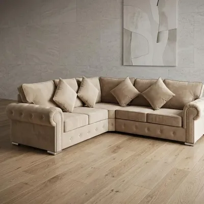 Olympia 5 Seater Corner Sofa in Beige – corner sofa for the living room