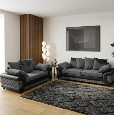 Dino Charcoal Grey 3 and 2 Seater Sofa Set – 3+2 sofa set for the living room