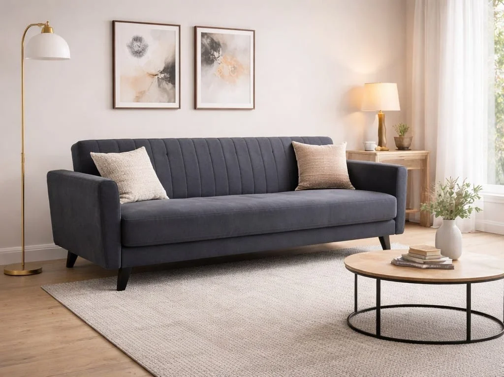 Grey Liners Sofa Bed – Modern Convertible Sleeper Sofa – Stylish Living Room Furniture - Sofabeds furniture in UK