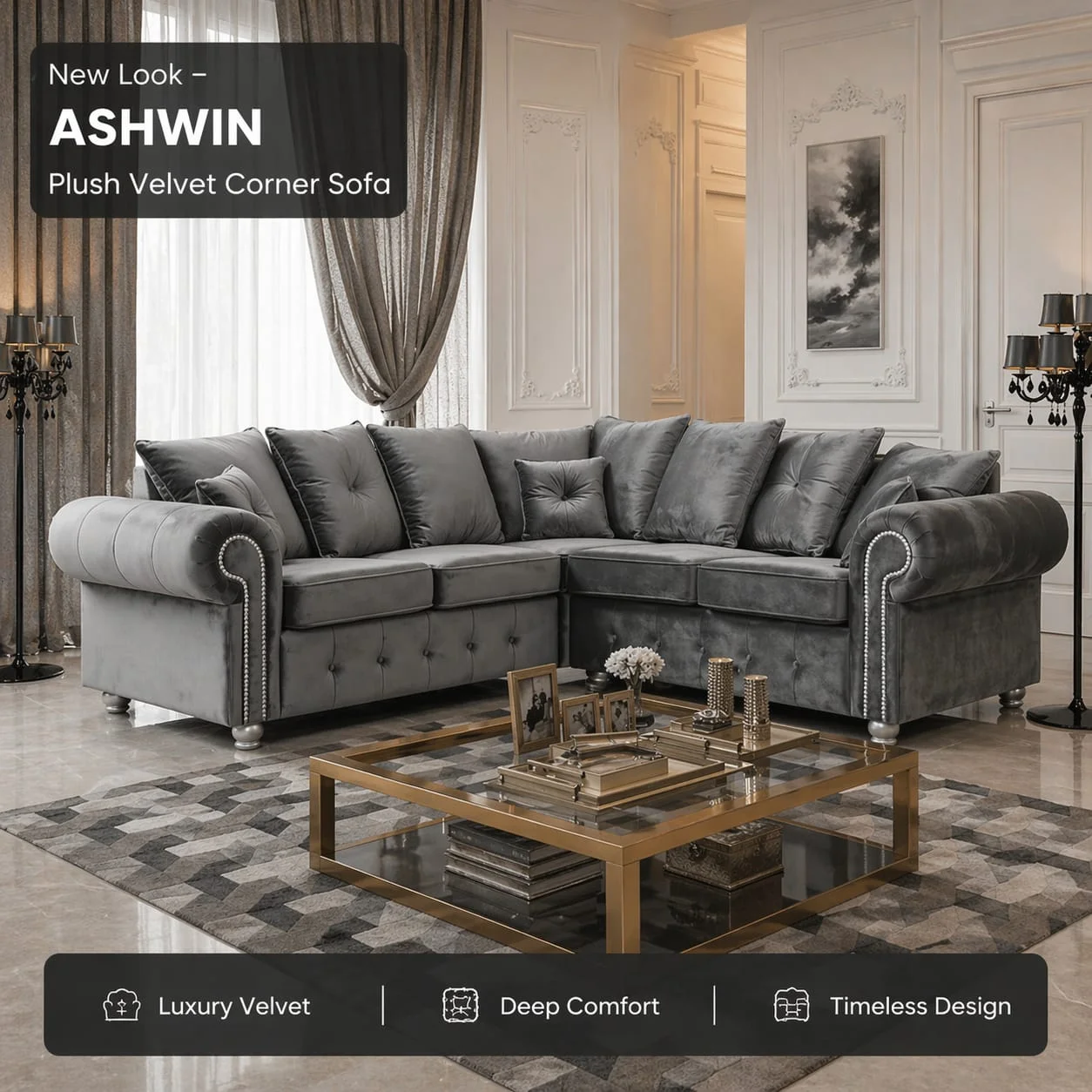 Ashwin Corner Sofa – Modern L Shape Sofa | Hot selling | UK