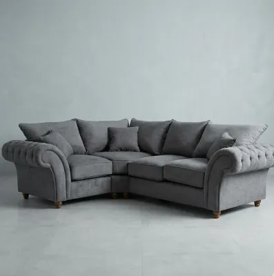 Nicole Left Arm Highback 4 Seater Corner Sofa in Grey – corner sofa for the living room