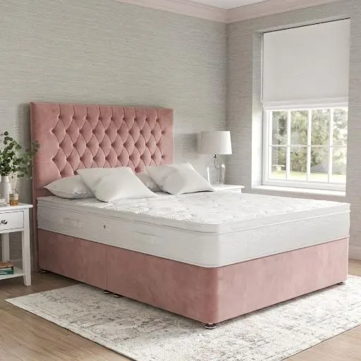 Double Chesterfield Divan Bed with Luxury Mattress | UK Delivery - Beds furniture in UK