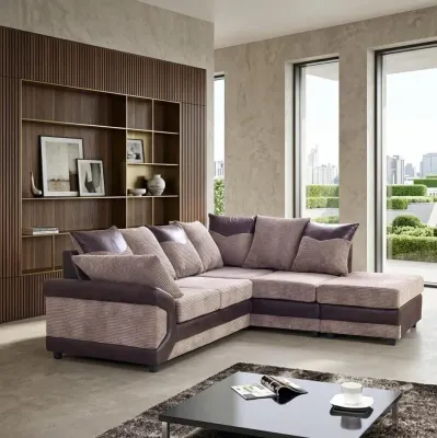 Dino Brown 5 Seater Right Hand Corner Sofa – corner sofa for the living room