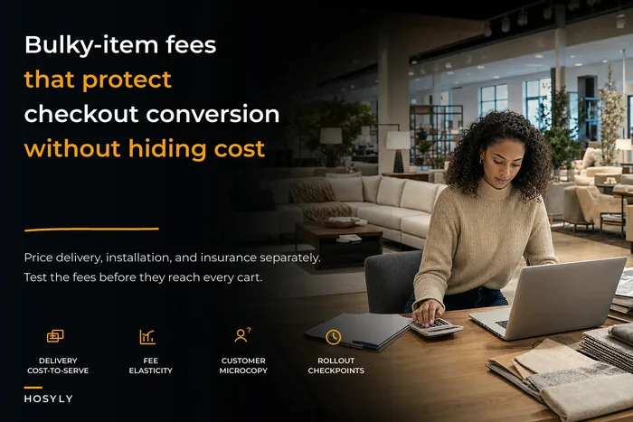 Bulky-item fulfillment pricing that keeps carts: set delivery, installation and insurance fees without killing conversion