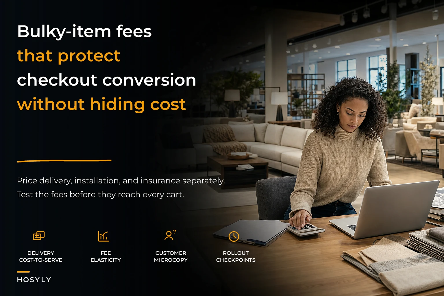 Bulky-item fulfillment pricing that keeps carts: set delivery, installation and insurance fees without killing conversion