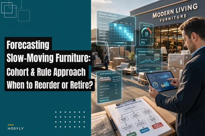 Forecasting slow-moving, high-ticket furniture SKUs: a cohort-and-rule approach to ordering decisions