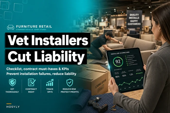 How to vet and govern furniture installers to cut liability and repeat installations