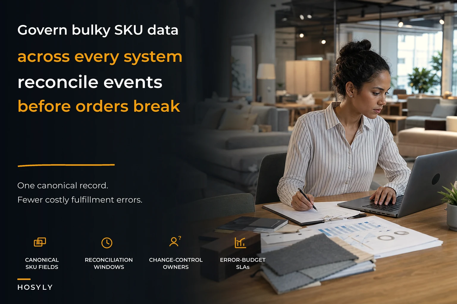 Master data governance and reconciliation for bulky furniture SKUs