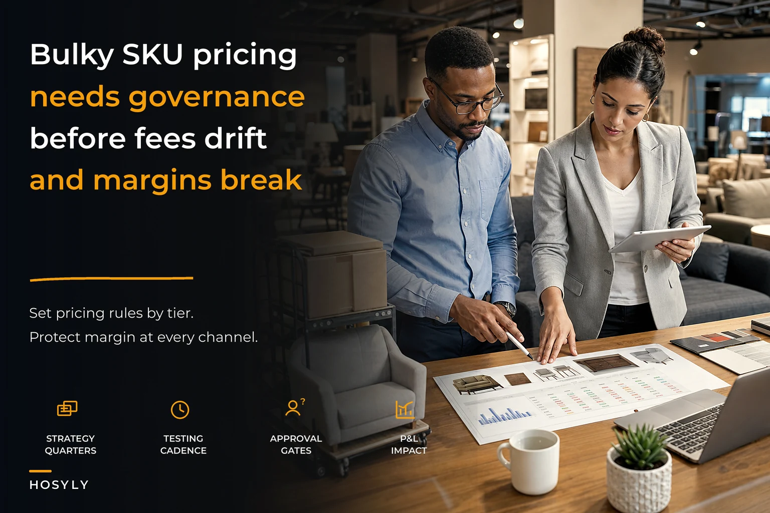 Pricing governance for bulky furniture SKUs and fulfillment-fee decision matrices