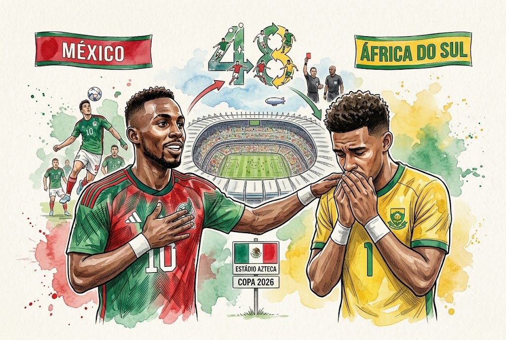 O Caos Inaugural: México 2x0 África do Sul e as Primeiras Lições da Copa de 48 Seleções