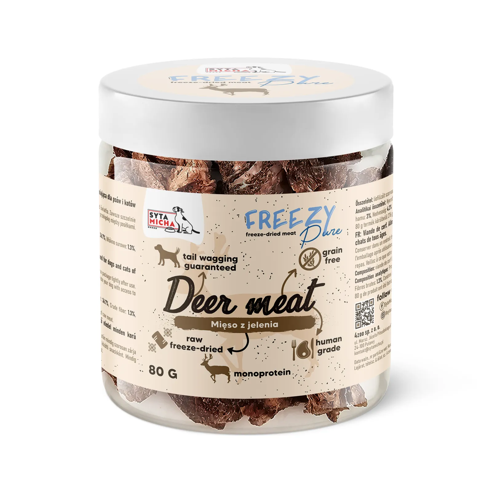 Freezy Pure liofilizowane mięso z jelenia 80g