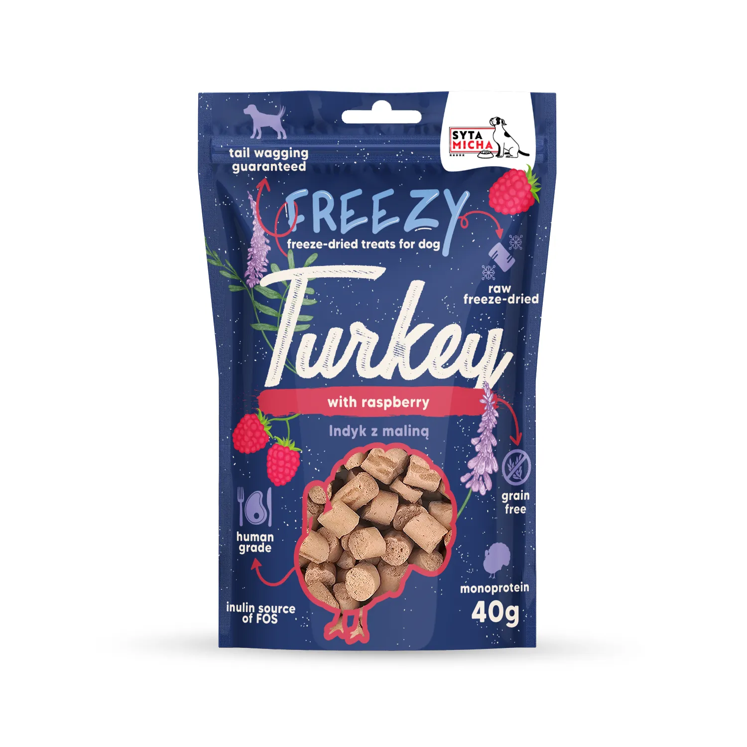 Freezy indyk z malinami i suszoną lawendą 40g